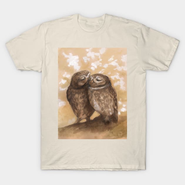 Owls in love T-Shirt by Magenta Arts